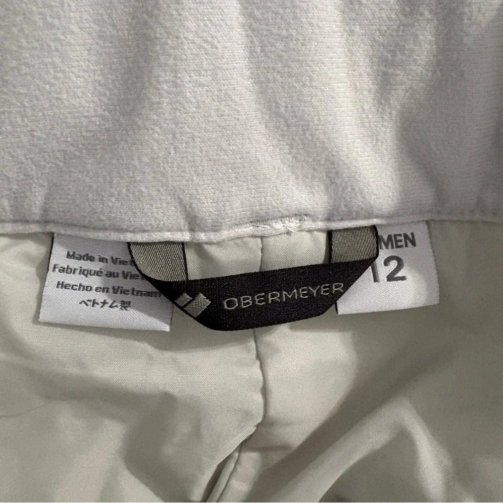 Obermeyer Malta‎ Women's Size 12 White Ski Snowboard Pants Pockets Insulated